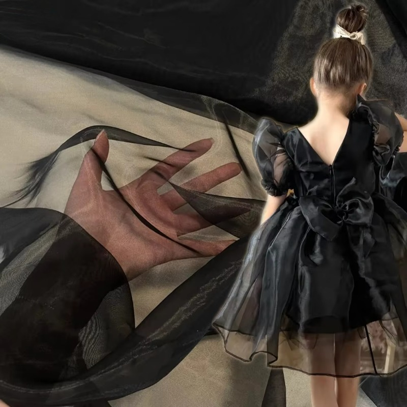 Crystal Mesh Fabric - Tecido de Organza Cristal Preto de