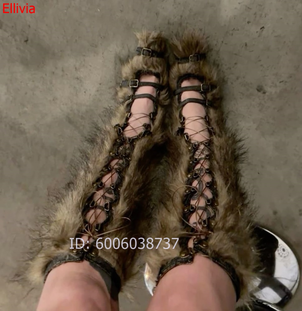 Botas de cano alto com pelo, a - Elastic Lace Trim avaliação e preço