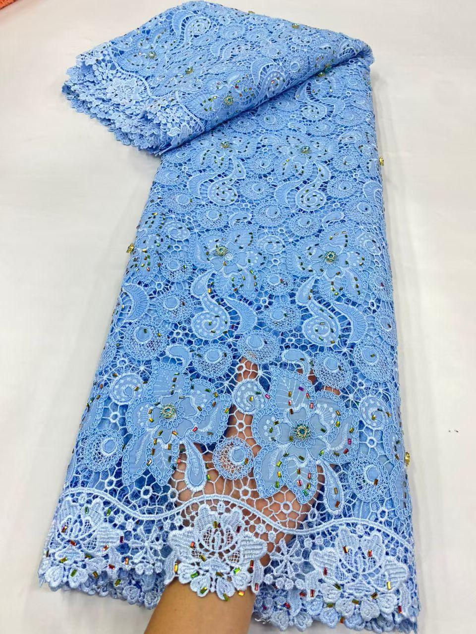Mais recente cabo guipure teci - Crystal Mesh Fabric avaliação e preço