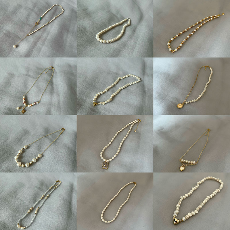 Natural água doce pérola colar - Pearl Trim Chain avaliação e preço