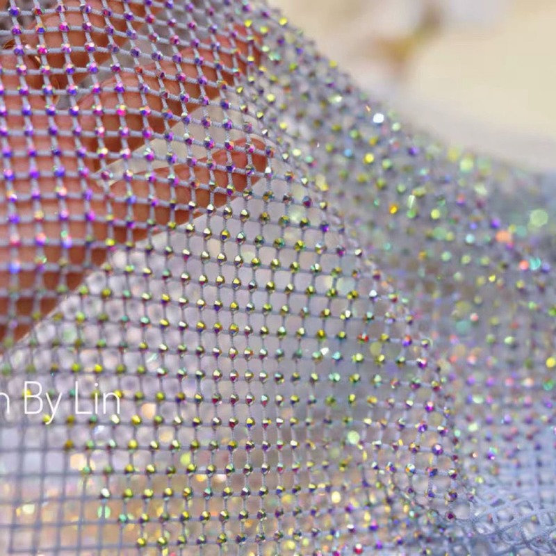 Tecido de malha elástica com s - Crystal Mesh Fabric avaliação e preço